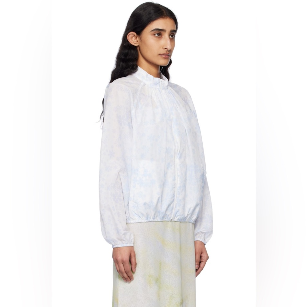 KIJUN
White & Blue Flower Sheer Windbreaker Jacket - Picture 2 of 9